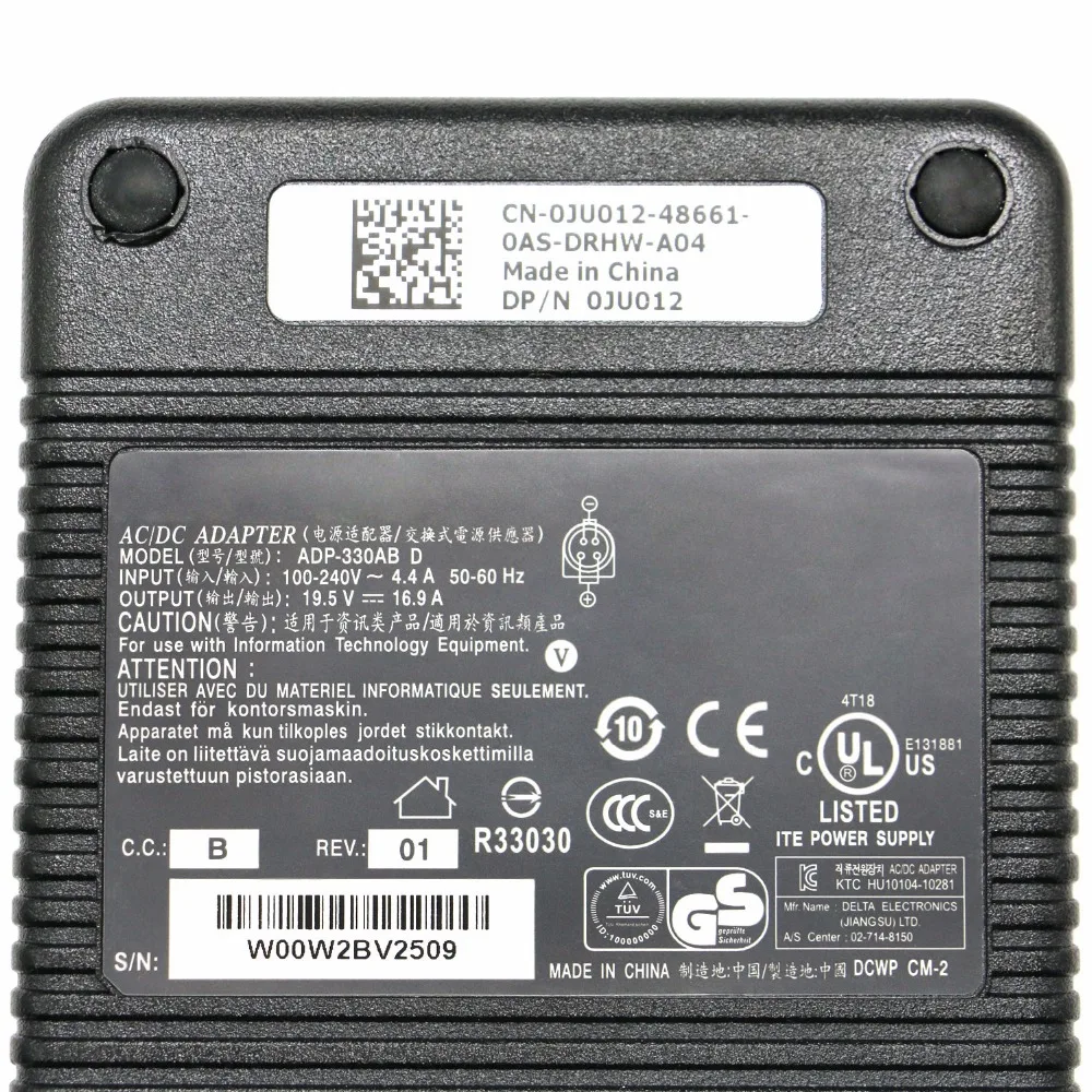 Оригинальный Дельта 330W 19 5 V 16.9A 4 отверстия ADP 330AB D адаптер переменного тока