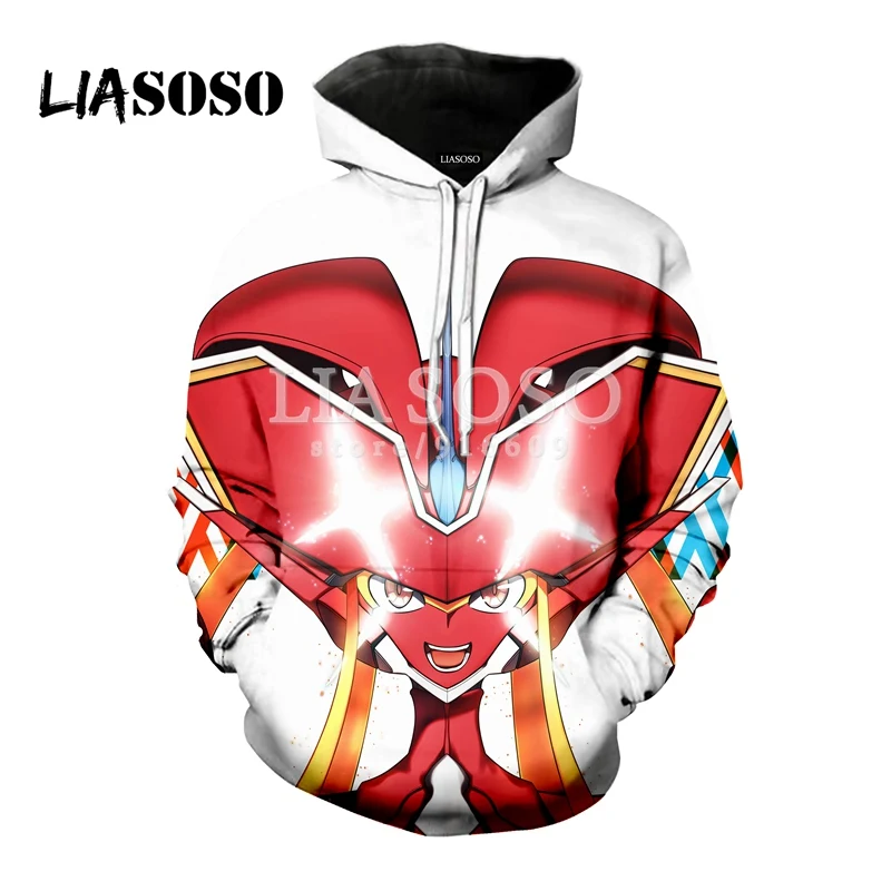 LIASOSO/новая футболка с 3D принтом DARLING in the FRANXX Zero Two 02/толстовка капюшоном/толстовка