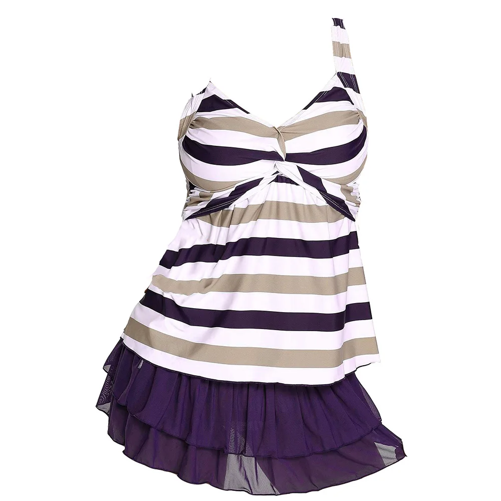 FS в полоску с высокой длинные бикини плюс Размеры Купальники пуш-ап купальники