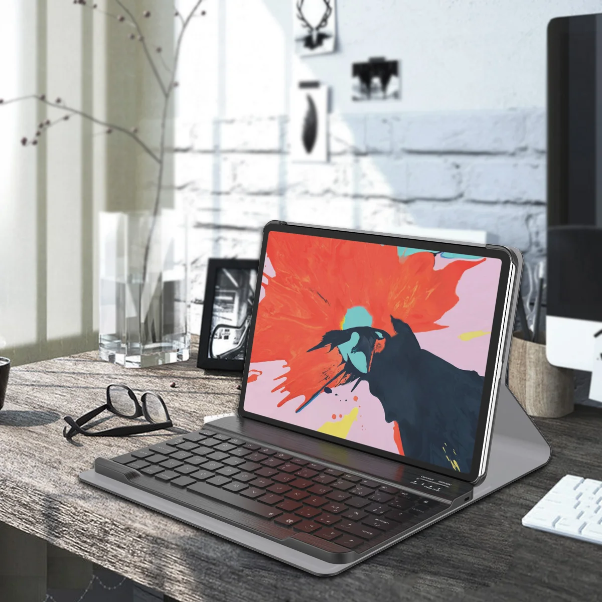 Для iPad Pro 12 9 2018 чехол беспроводной Bluetooth Подсветка США клавиатура подставка Флип