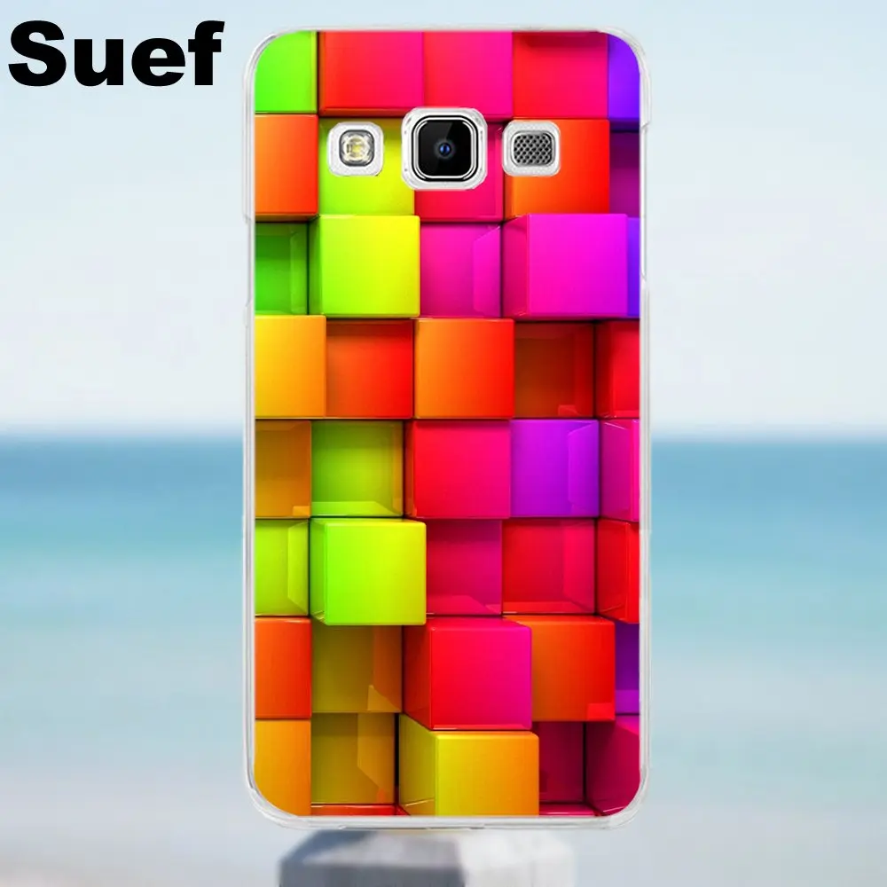 Suef TPU телефон на заказ для Galaxy Alpha Core Prime Note 2 3 4 5 S3 S4 S5 S6 S7 S8 mini edge Plus Красочные Блоки