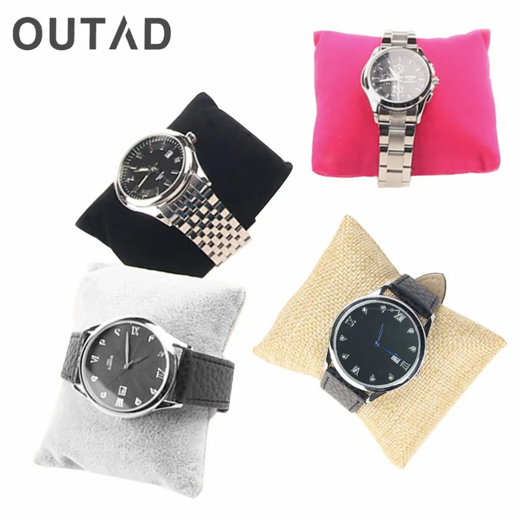 

OUTAD Linen Bracelet Bangle Watch Pillow Holder For Jewelry Watches Case Box Velvet & Cotton Jewelry Packaging & Display 2017