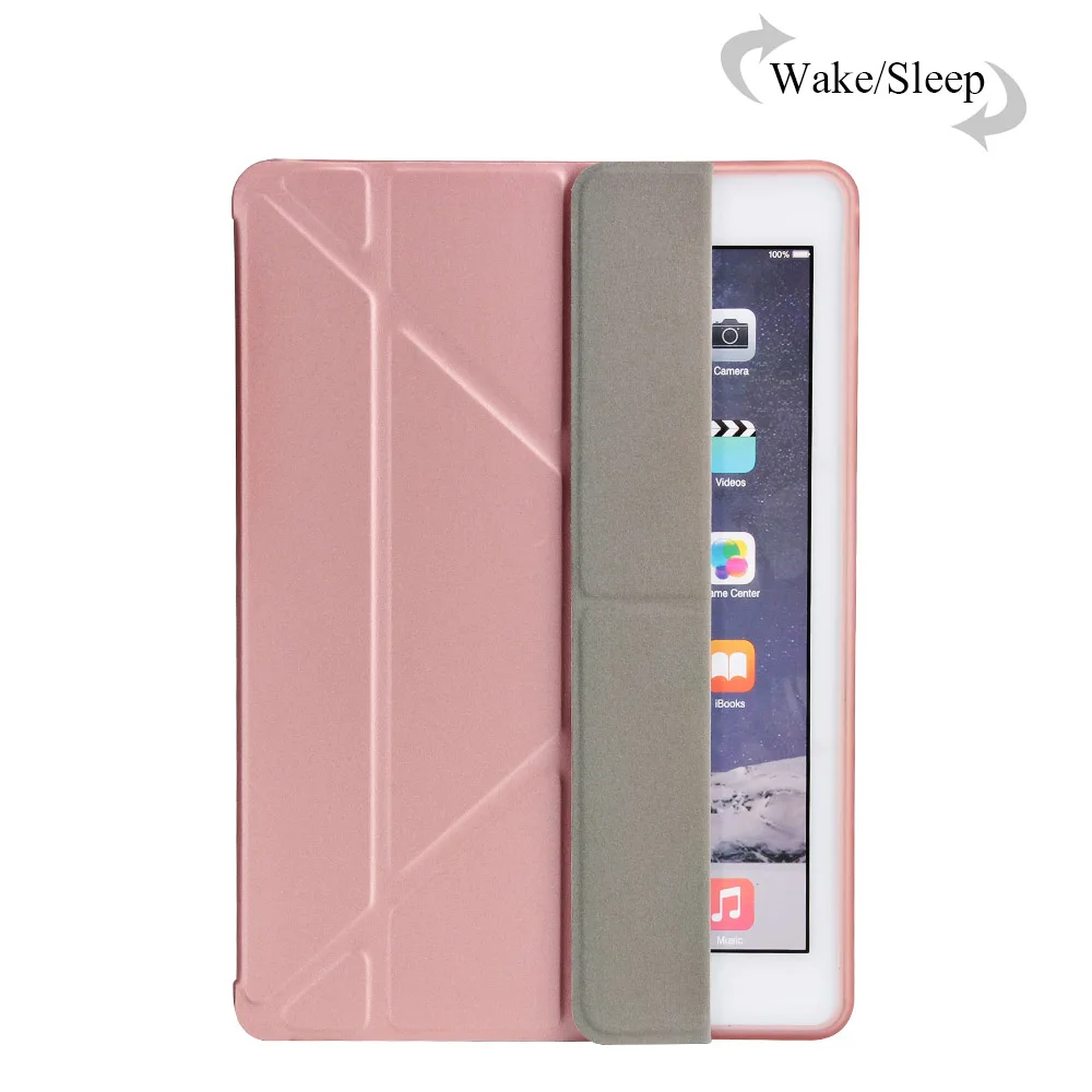 Rose Gold Для iPad чехол 9,7, PFHEU силиконовый PU кожаный ультра тонкий легкий умный чехол для нового iPad чехол A1893 A1954 - Цвет: Rose Gold