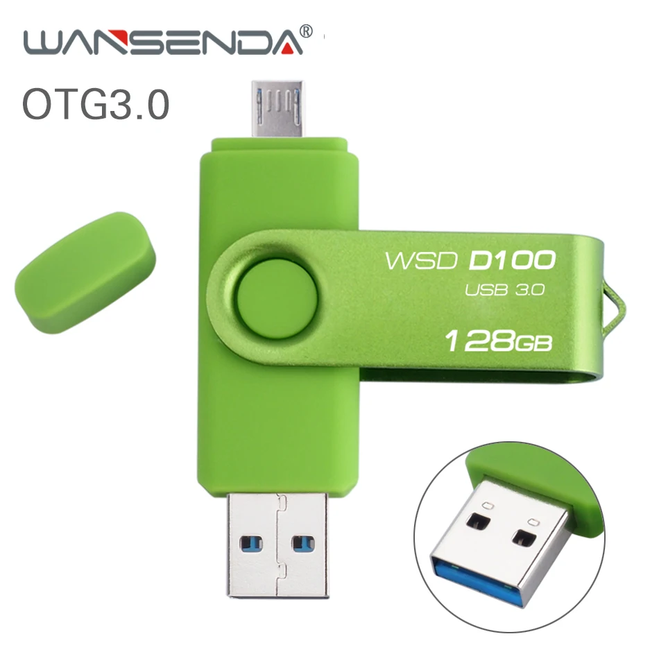 Новый флэш накопитель wansenda 3 0 USB двойной привод портативный 16 ГБ 32 64 Гб 128 256 Микро