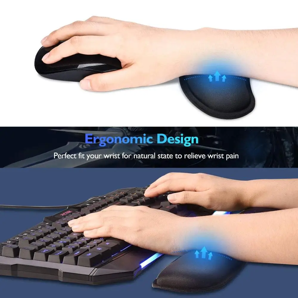 new wrist rest mouse pad with non slip base wrist rest pad ergonomic mousepad for typist office gaming pc laptop free global shipping