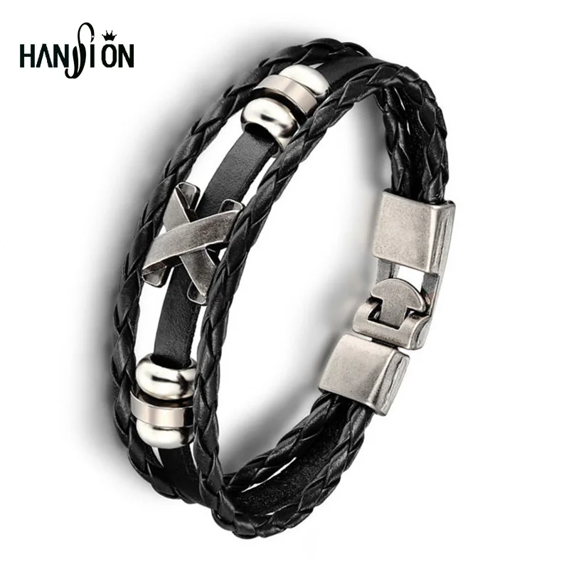 Мужской кожаный браслет в стиле панк из сплава винтажном на каждый день|leather