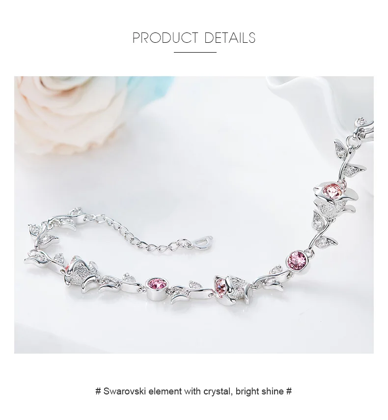 CDE украшенные кристаллами от Swarovski Link женские браслеты регулируемый браслет с шармами Розовые ювелирные украшения Прекрасные ювелирные украшения вечерние подарок