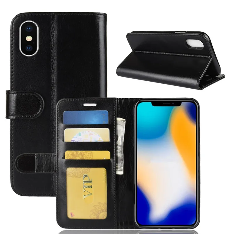 PU + TPU бизнес сплошной цвет флип чехол/с карманом для карт/Kickstand Apple iPhone XS Max/XR/8 Plus/7
