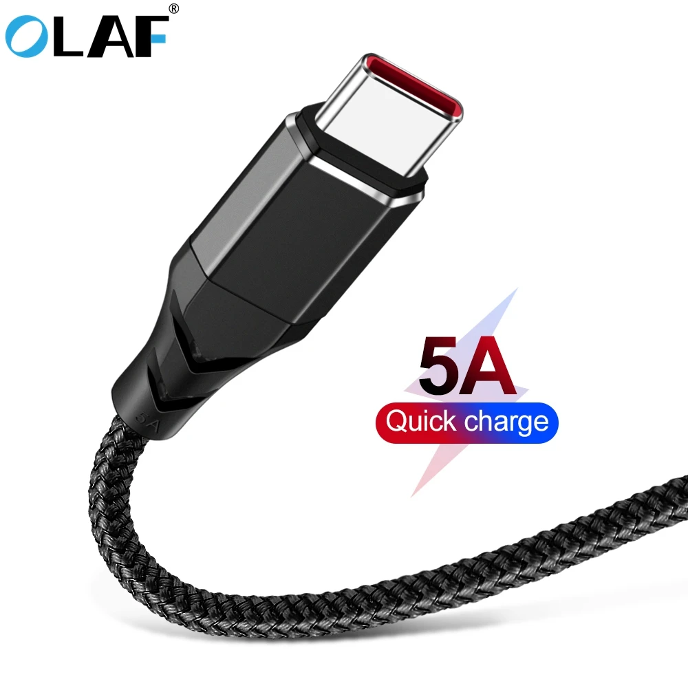 Кабель OLAF 5A USB Type C шнур для быстрой зарядки и передачи данных кабель Xiaomi Redmi Note 7