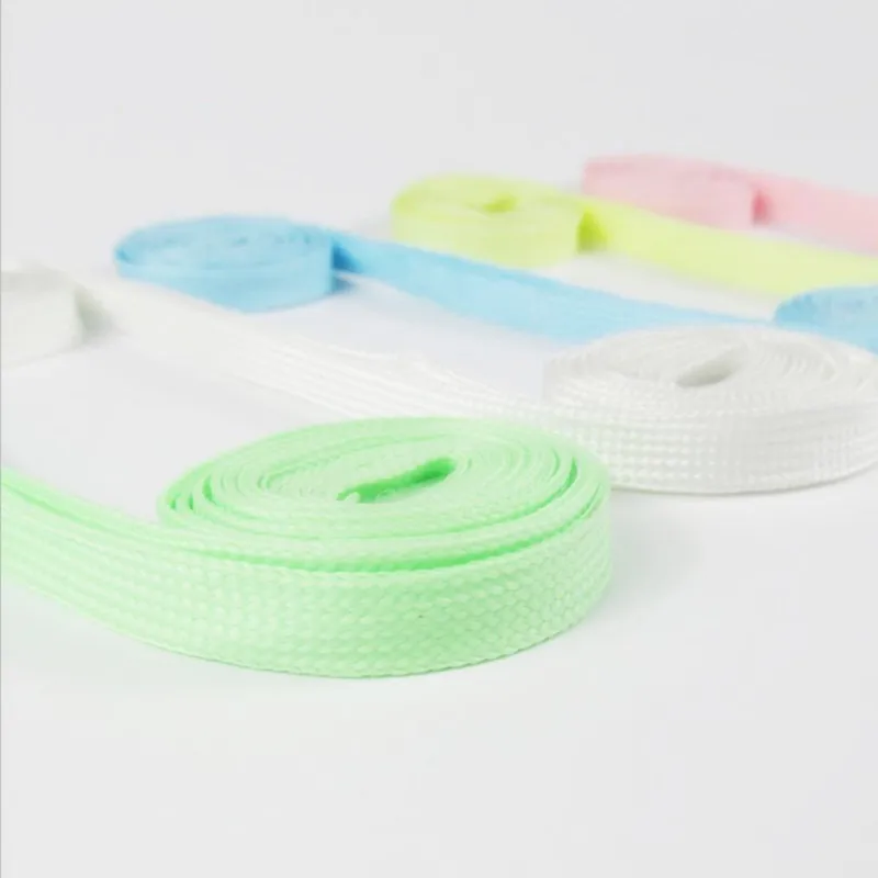 

80pairs/lot 1M Shoelace Flat Luminous Light Sneaker Lace Glow In The Dark Shoelaces Boot Light Trainer Shoes