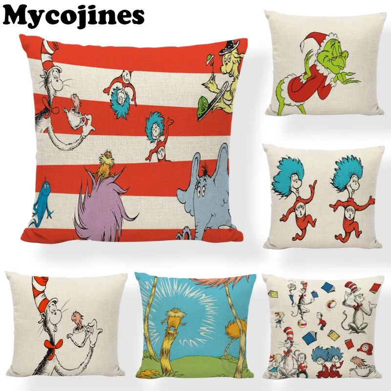 Декоративный чехол для подушки Dr. Seuss в красную полоску дома спальни дивана