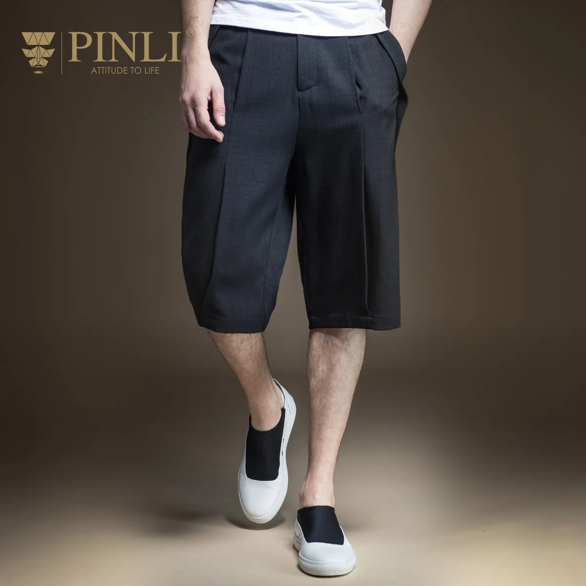 Мужские спортивные штаны свободные повседневные средней длины с прямой стойкой