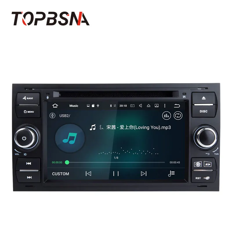 Автомобильный dvd плеер TOPBSNA Android 6 0 для Ford/Mondeo/Focus/Transit/C MAX/S MAX/Fiesta GPS навигация 2 Din