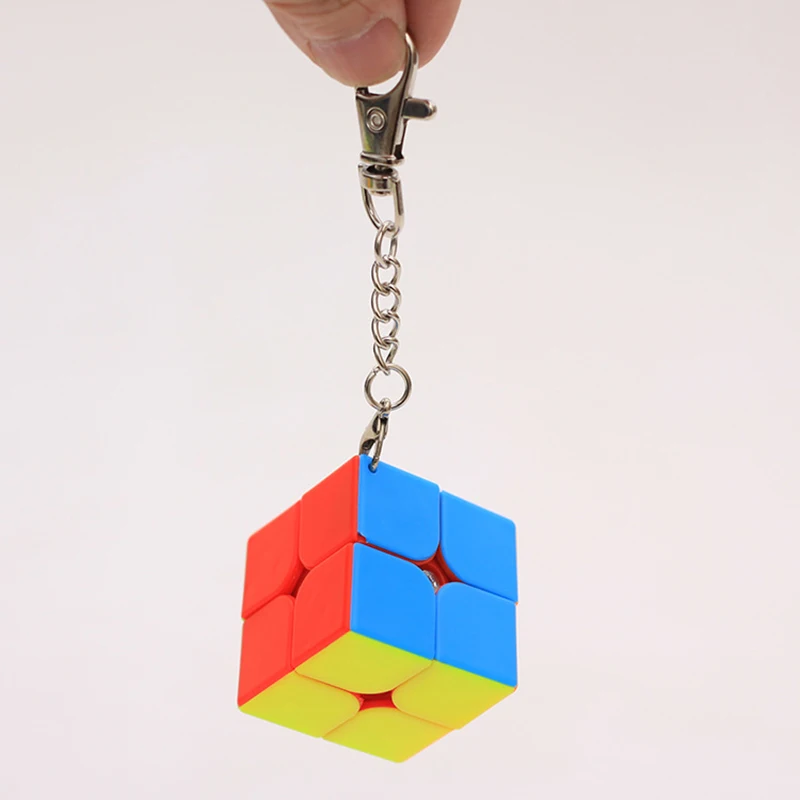Moyu мини брелок 3x3x3 2x2x2 волшебный кубик головоломка наклейки скоростной куб