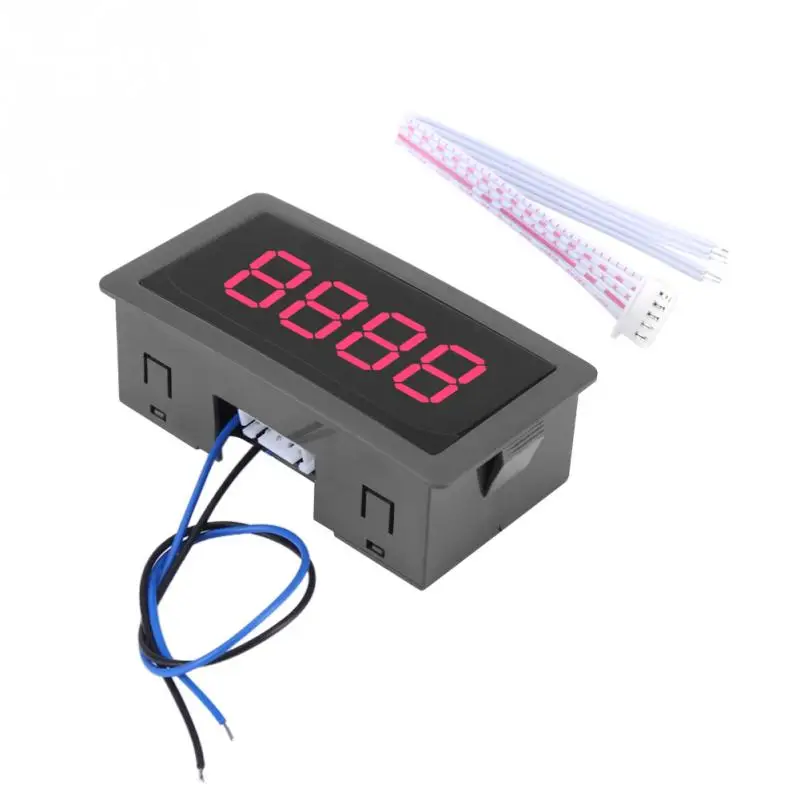 Красный VBESTLIFE DC светодиодный цифровой счетчик 4 цифры 0-9999 вверх/вниз плюс/минус панельный счетчик с кабелем medidores electronicos - Цвет: Красный
