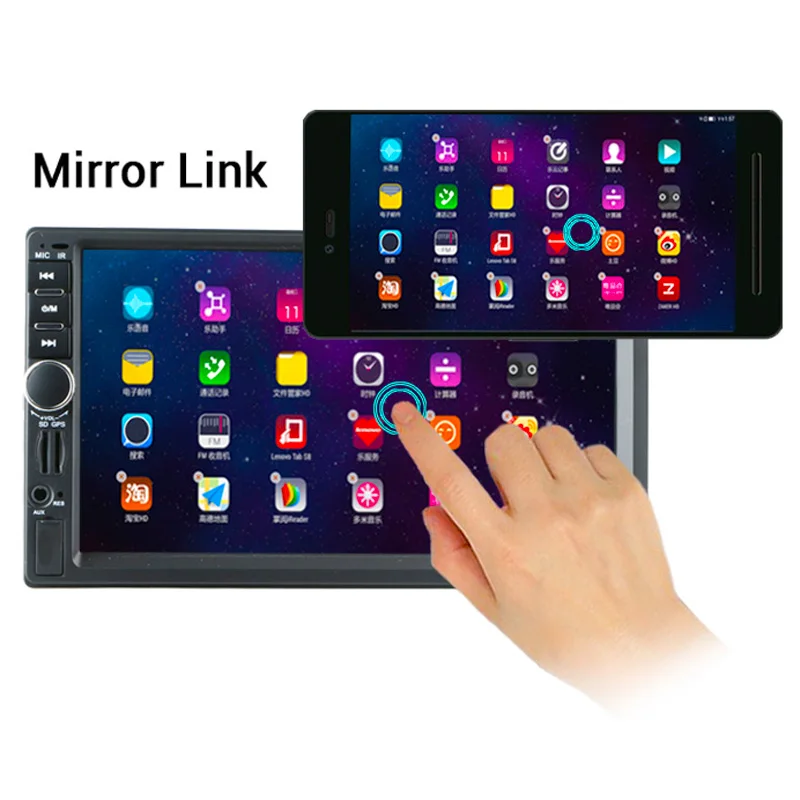 2 din Автомобильный Радио мультимедийный плеер + GPS навигация 7 дюймов HD Bluetooth MP3 MP5
