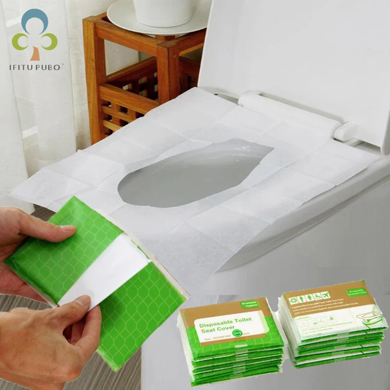 5 упаковок = 50 шт одноразовые бумажные Чехлы для унитаза Кемпинг Loo wc Антибактериальный чехол для путешествий/кемпинга ванной ZXH