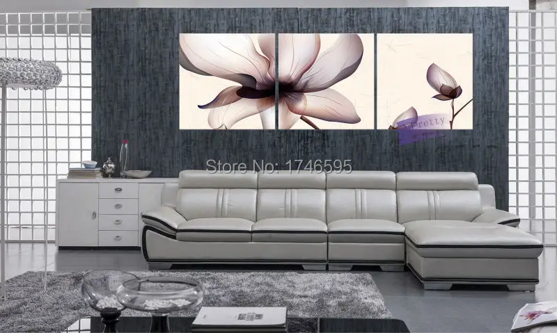 3pcs Big size modern Abstract home decorative Wall Art Picture Canvas prints dark purple flower printed Painting on | Дом и сад