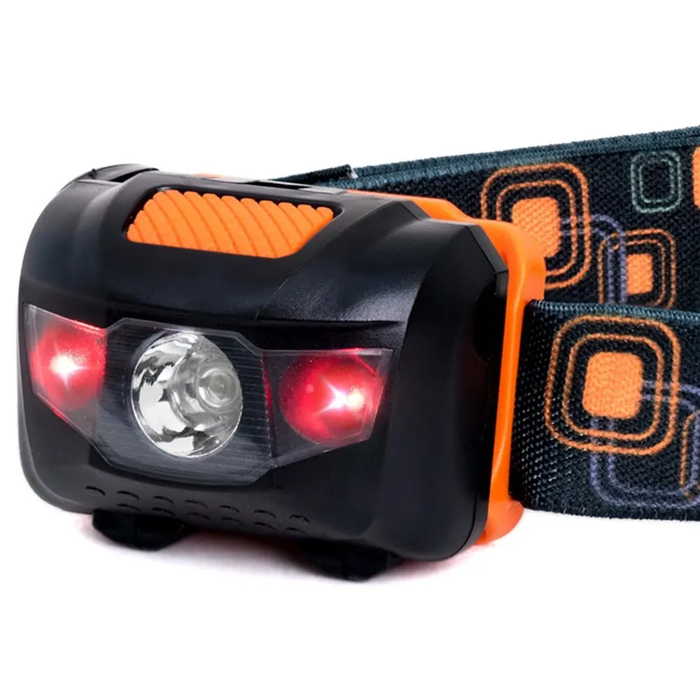 Светодиодный налобный фонарь с 3 режимами на батарейках для кемпинга бега