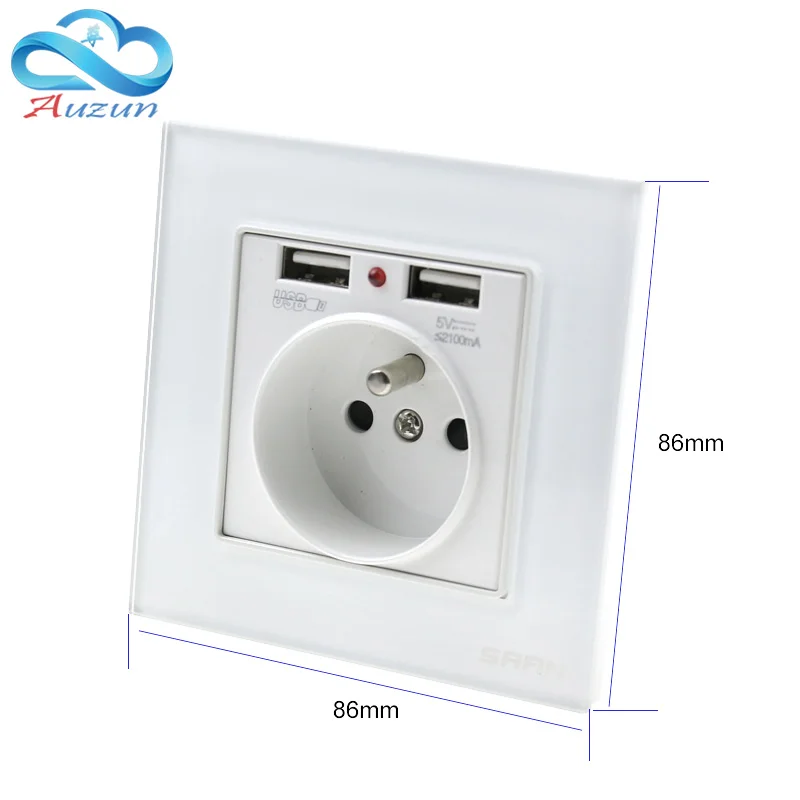 ЕС Стандартный штепсельная вилка с двойной USB мобильный телефон зарядки Пособия