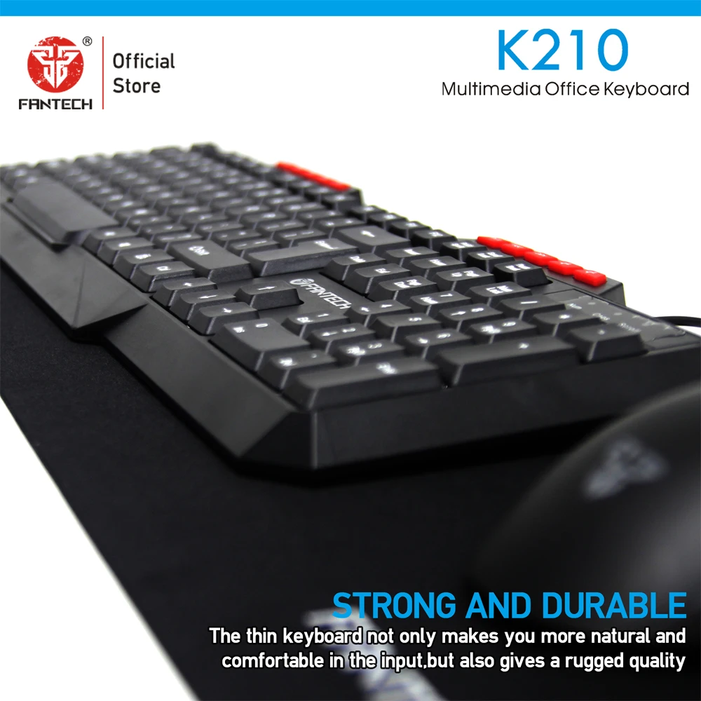Fantech K210 клавиатура 114 ключей 10 мультимедийная Кнопка Englishe USB Wried компьютерная