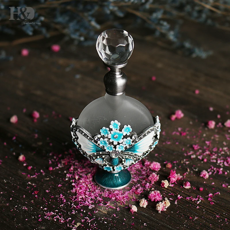 H& D 20 стилей старинный стиль ручная роспись стеклянные Пустые контейнеры для духов домашнее свадебное украшение многоразовый флакон для духов подарок