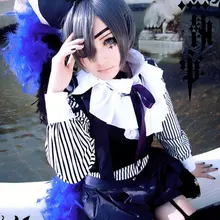 Аниме Black Butler Kuroshitsuji цирк Косплэй Ciel Phantomhive костюм полный набор с