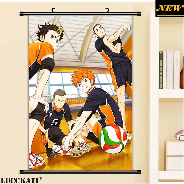 D 40X60 см Haikyuu! Серия High Kyuu! Hq! Волейбольные игры мужской мультфильм аниме Настенная картина Фреска свиток холст живопись плакат - Цвет: D