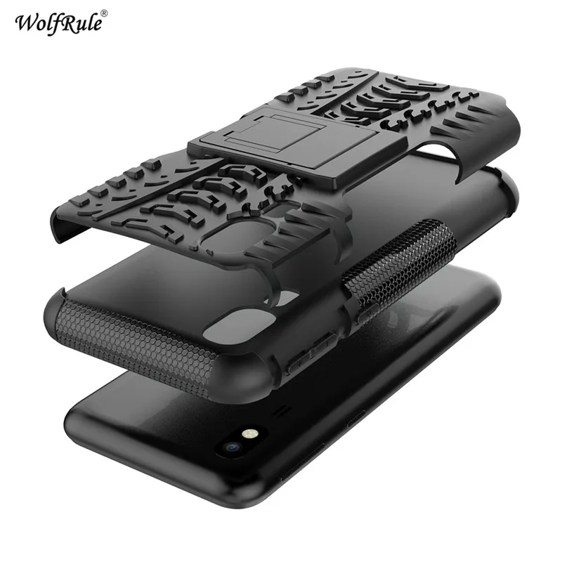 For Case For Samsung A2 Core Cover Dual Layer Armor Silicone Back Case For Samsung A2 Core Phone Holder Stand Shell SM-A260F
