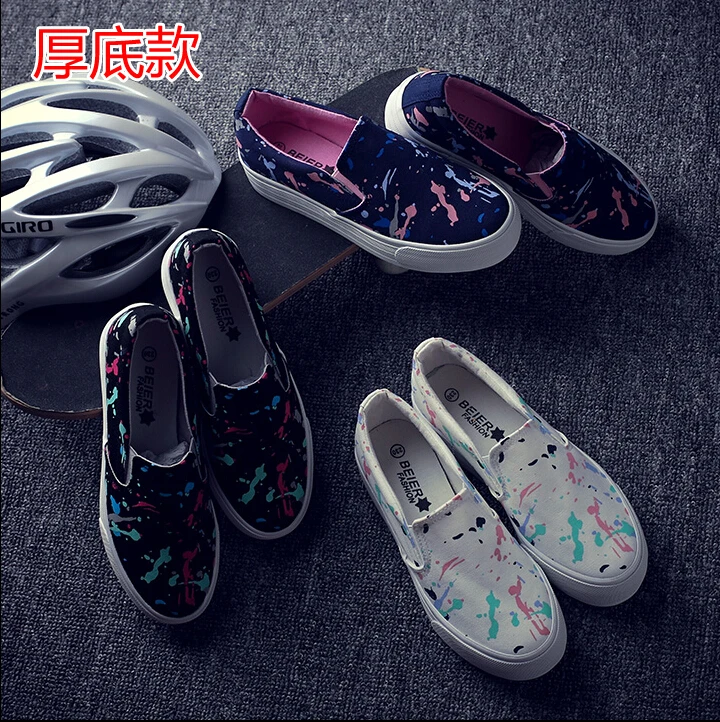 new 2015 spring and autumn fashion canvas shoes for women's thick bottom leisure cloth flat women 35-40 | Обувь