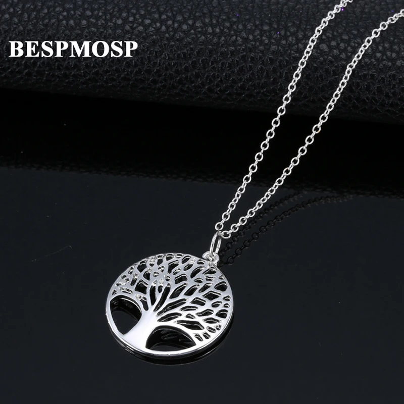 

Bespmosp 24 шт./лот, оптовая продажа, модные подвески в виде дерева жизни, ожерелья, посеребренные, женские и мужские ювелирные изделия, очаровате...