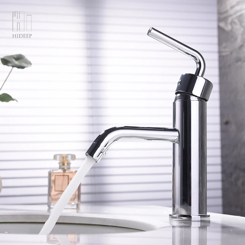 

HIDEEP Fashion Bathroom Brass Wire Drawing Hot And Cold Water Sink Faucet Bathroom Basin Faucets Pool Water Tap Stylish HI02001A