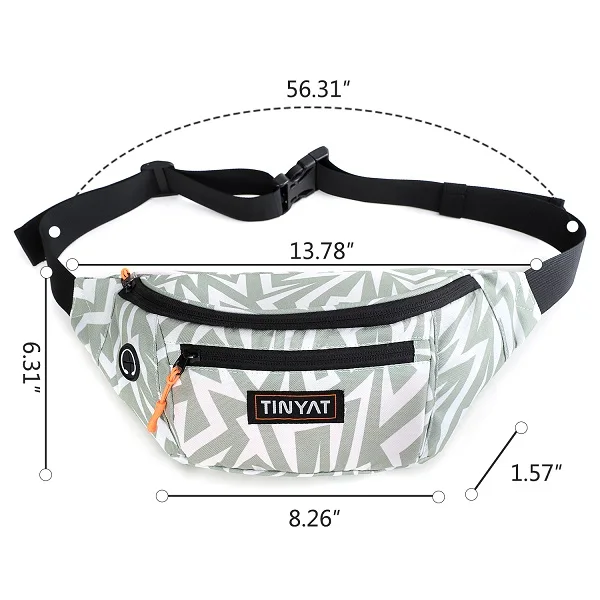 Waist Bag White Сумка на пояс Мужская поясная сумка TINYAT, повседневная холщовая сумка через плечо, сумка-пояс унисекс, сумка с карманами для хранения телефона, для путешествий я сумка на бедра серого цвета сумка на пояс поясная бана - Цвет: Waist Bag White