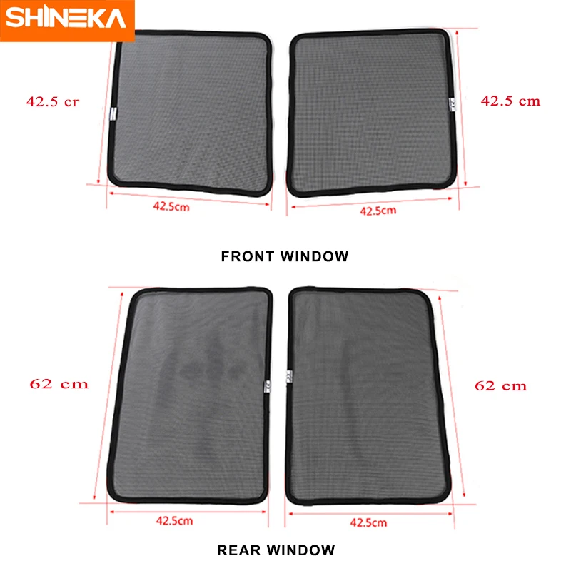 SHINEKA солнцезащитные очки для боковых окон Jeep Wrangler JK 2007 2017 Защита от УФ лучей