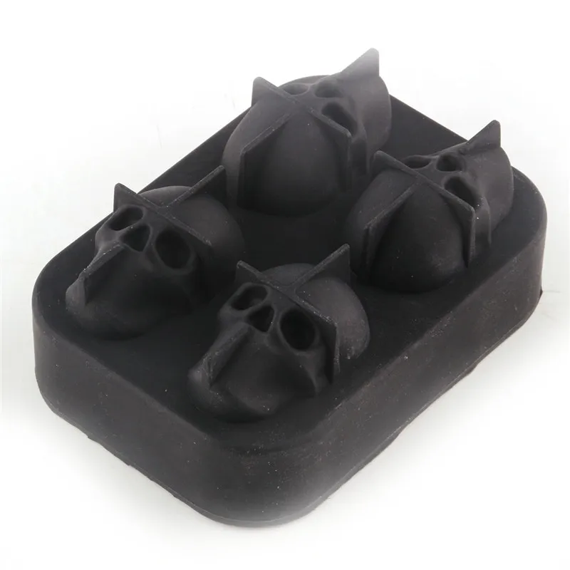 Силиконовый черный 3D череп голова мороженое куб форма машина для изготовления льда мяч форма производитель плесень лоток многоразовые кухонные инструменты