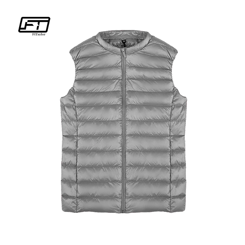 Fitaylor осенний женский жилет на 90% белом утином пуху ультра-светильник тонкий
