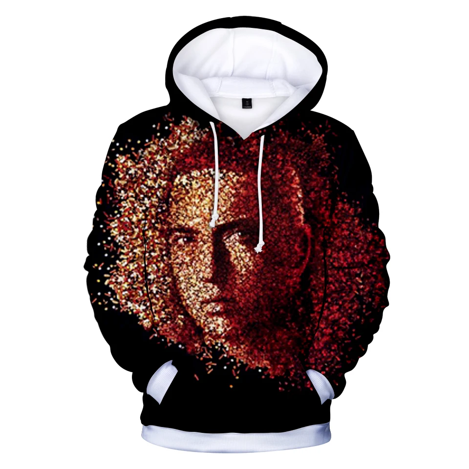 Толстовка EMINEM с 3D-принтом в стиле хип-хоп для мужчин и женщин Модный свитшот