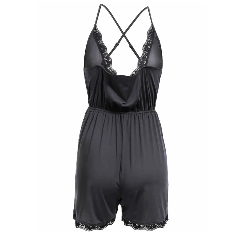 Женский короткий комбинезон с v-образным вырезом без рукавов облегающий Дышащий