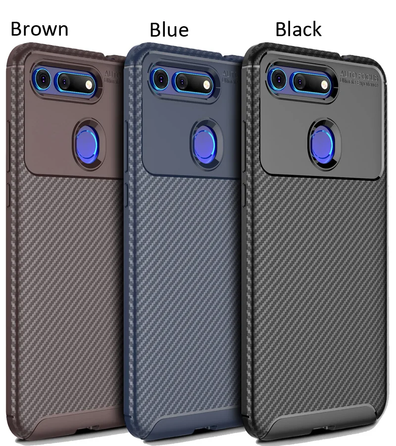Чехол из углеродного волокна для huawei Honor 20 Pro View 20, ТПУ, силиконовая Матовая защитная накладка из волоконной ткани
