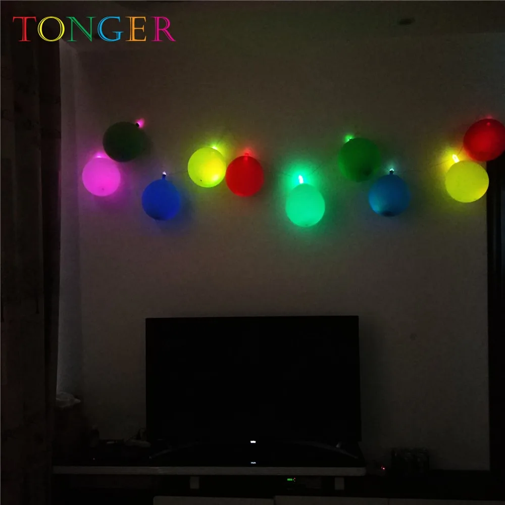 Tonger светодиодный воздушный шар 4 15 м/10 светодиодов RGB вспышка гирлянда круглые