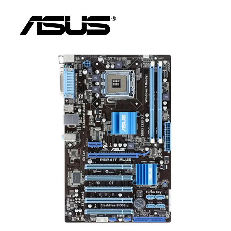 Настольная Материнская плата Asus P5P41T PLUS P41 разъем LGA 775 Q8200 Q8300 DDR3 8G ATX UEFI BIOS