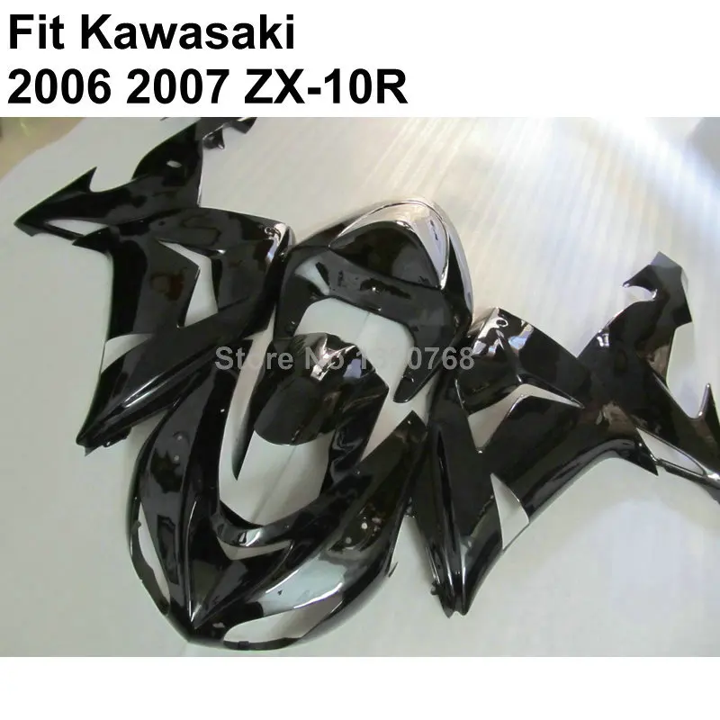 Боди набор для Kawasaki обтекатель Ninja ZX10R 2006 2007 глянцевый черный комплект ZX 10R 06 07 BN19|kit
