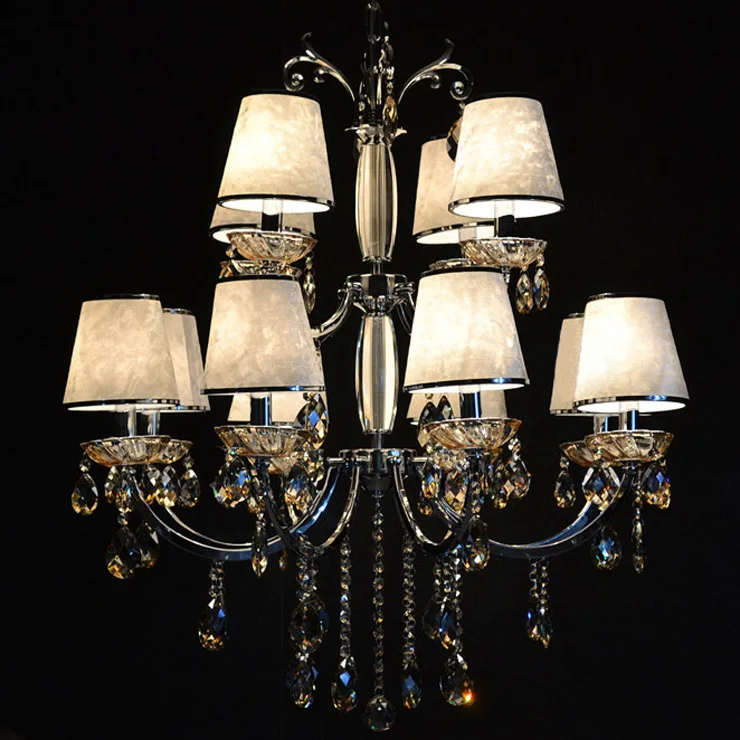 European luxury cognac color crystal chandelier lighting 12 samples of high-end hotel rooms decorated living room lamps |