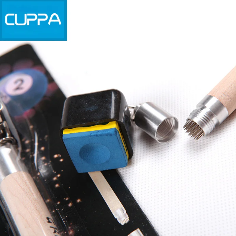 Новый 2 шт./лот Cuppa 2в1 карман мел держатель Prep Stick бильярд снукер бильярдный Cue Tip