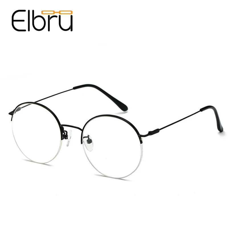 Мужские и женские классические очки Elbru круглые металлические унисекс в