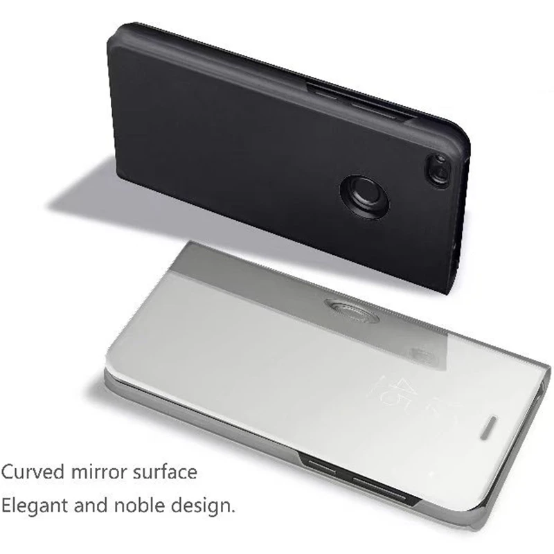 Luxury Clear View Mirror Smart Flip phone Cases For Huawei P8Lite (2017) / P9Lite Mobile Accessories PU Leather |