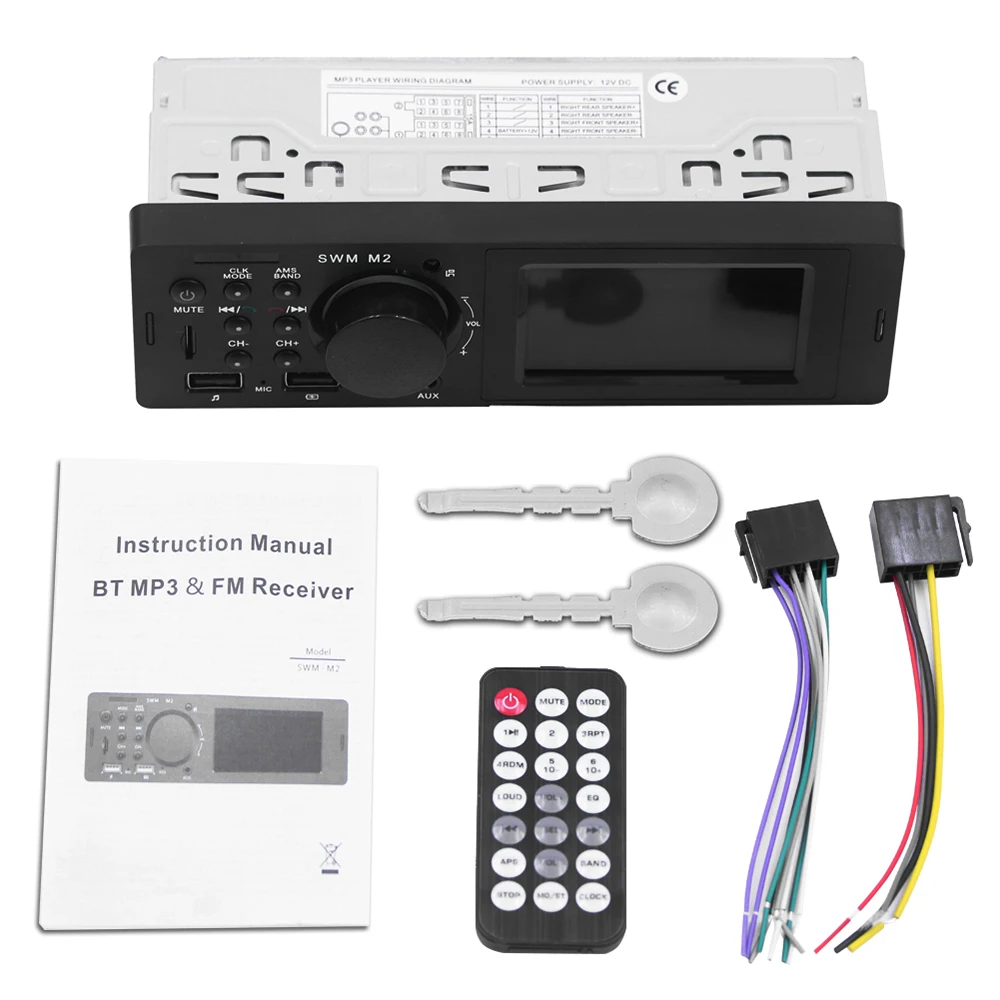 Автомагнитола SWM M2 с Bluetooth FM-радио 60 Вт mp3-плеер USB TF-карта 3 5 мм AUX громкая связь