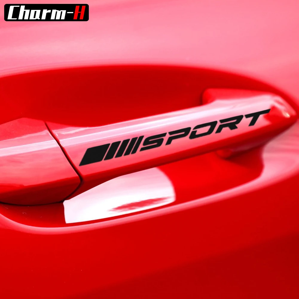

4PCS Reflective Vinyl Decal Door Handle Doorknob Decoration Stickers For Mercedes Benz Amg sport W211 W204 W210 W205 C63 CLA CLE