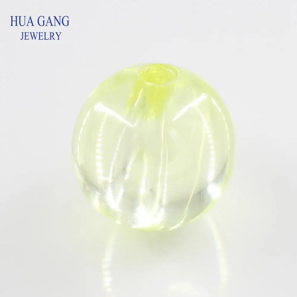 

Apple Green Round Hole Cubic Zirconia Beads Cabochon Cut Synthetic Gems For DIY Bracelet Necklace For Jewelry Making Accessories