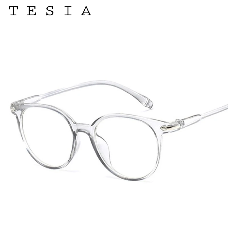 Оптические очки в круглой оправе унисекс винтажные с прозрачными линзами Прямая